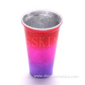 16oz double layers plastic cup with lid